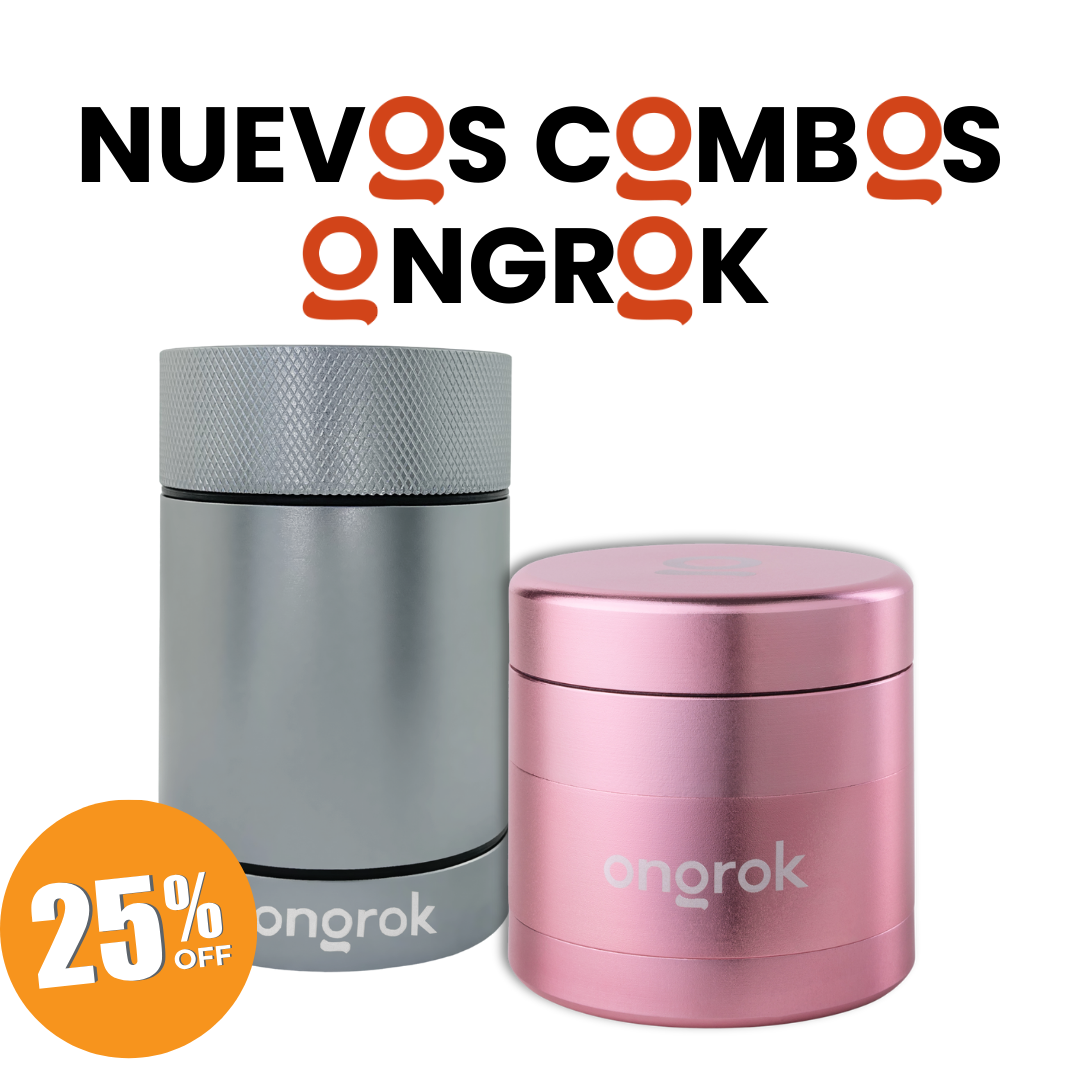 6 OngroK Combo Stash: Contenedor + EZ Grinder Chico Ongrok: - Imagen 1